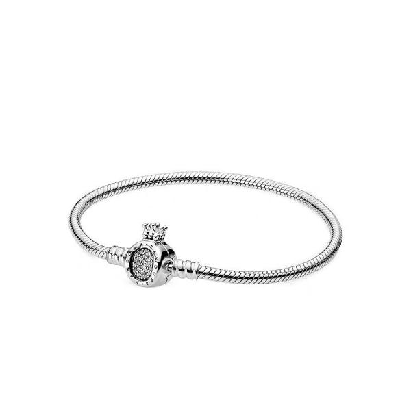 Vòng charm pan mềm vương miện đính đá bạc s925